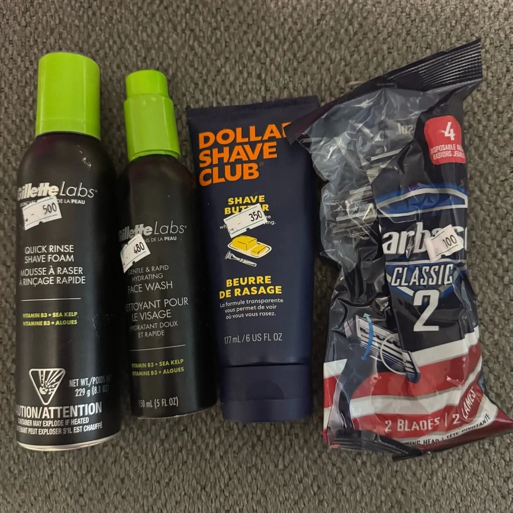 Quick Rinse Shave Foam and‎ Face Wash Set